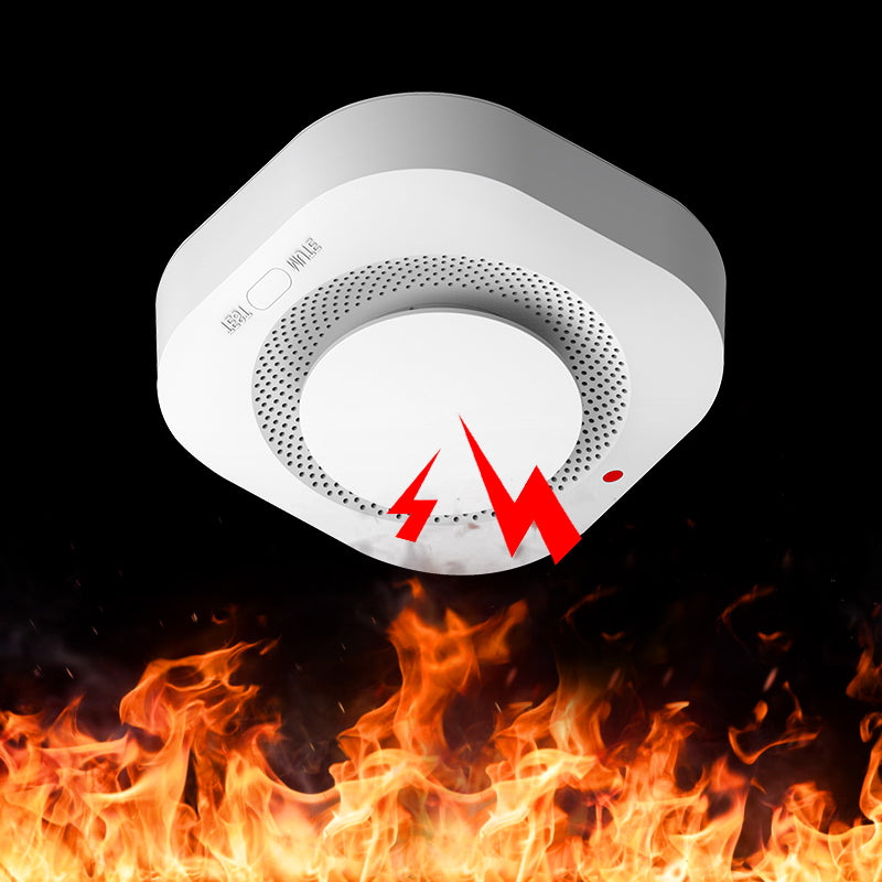 Independent Smoke Detector Sensor | Smart Fire Alarm for Home & Warehouse Security | Replaceable Battery Smoke Alarm Safety Device