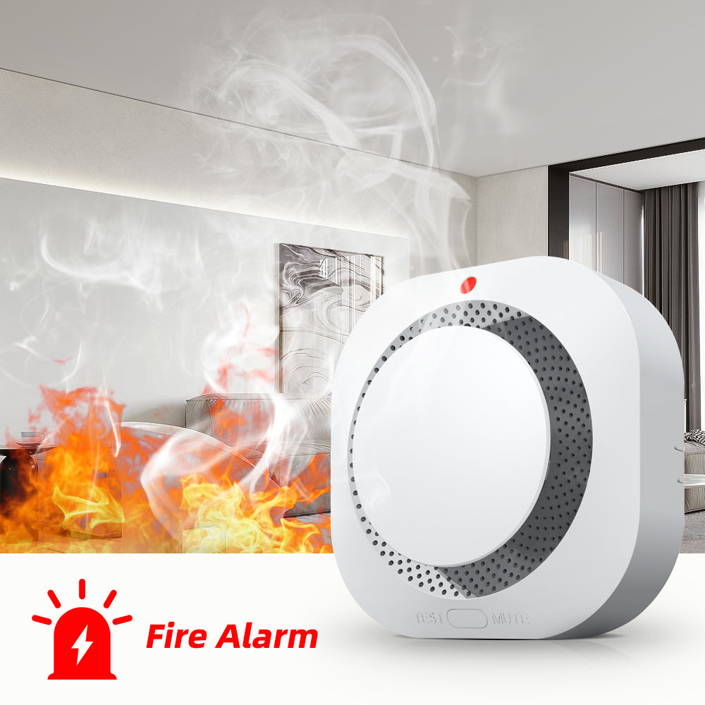 Independent Smoke Detector Sensor | Smart Fire Alarm for Home & Warehouse Security | Replaceable Battery Smoke Alarm Safety Device