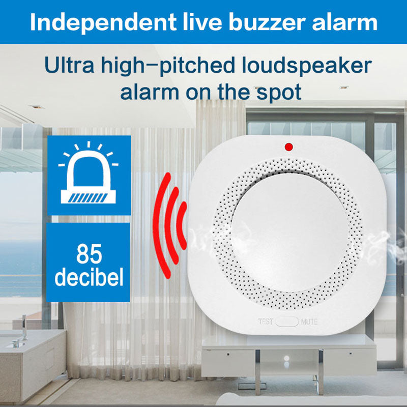 Independent Smoke Detector Sensor | Smart Fire Alarm for Home & Warehouse Security | Replaceable Battery Smoke Alarm Safety Device