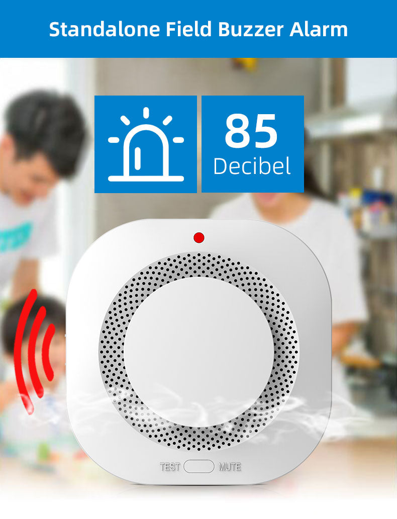 Independent Smoke Detector Sensor | Smart Fire Alarm for Home & Warehouse Security | Replaceable Battery Smoke Alarm Safety Device
