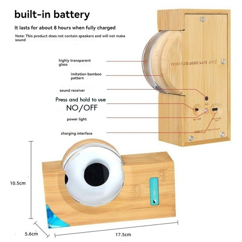 Dancing Ferrofluid Music Rhythm Lamp | Magnetic Sound Visualizer & Desk Toy | Relaxing Ferrofluid Display for Home & Office