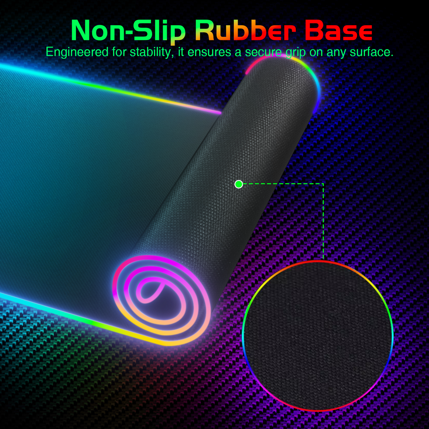 Wireless Charging RGB Gaming Mouse Pad | Luminous Desk Mat with LED Lights, Phone Charger & Large Mousepad for Laptop & Keyboard